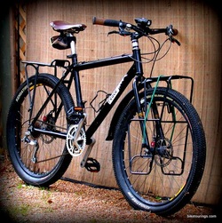 Picture of new black bike  for bike touring and commuting