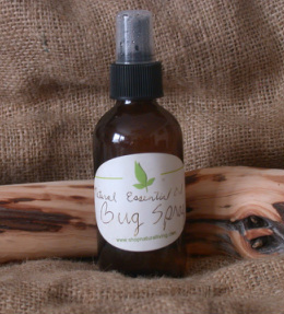 Picture of Natural Living's bug spray for outdoor activities like bike touring.