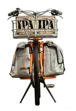 Bike with beer carrier for bicycle commuting