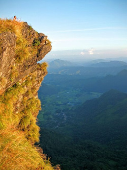 Picture of resting at scenic overlook while bike touring in Thailand