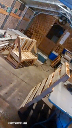 Picture of pallet wood working shop