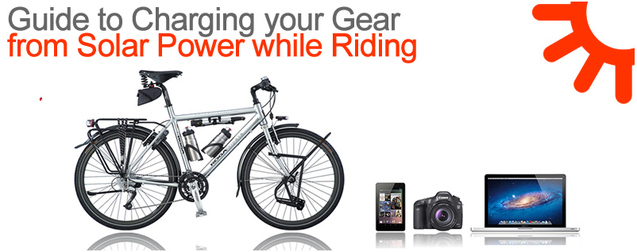 Picture of bike touring solar charging equipment