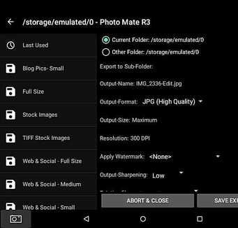 Picture of screenshot of Photo Mate R3 photo resizing for bike touring and travel