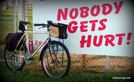 Picture of mountain bike with handlebar basket for bike commuting