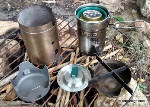 Picture of versatile cook stove for bicycle touring and bike camping