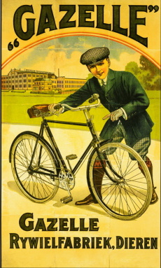 Picture of old fashioned bike touring ad