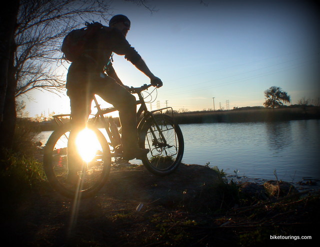 Picture of mountain bike rider off road bike touring