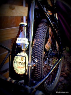 Picture of beer and mountain bike