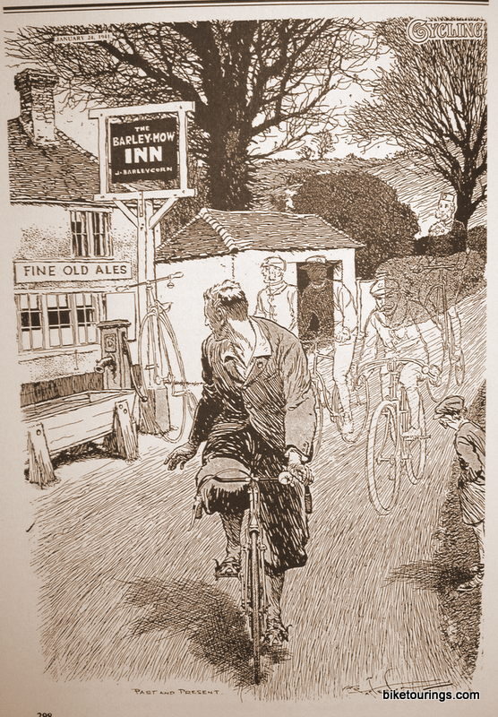Picture of old fashioned bike touring