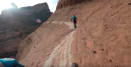 Picture of mountain bikers riding The White Line Trail at Sedona, AZ